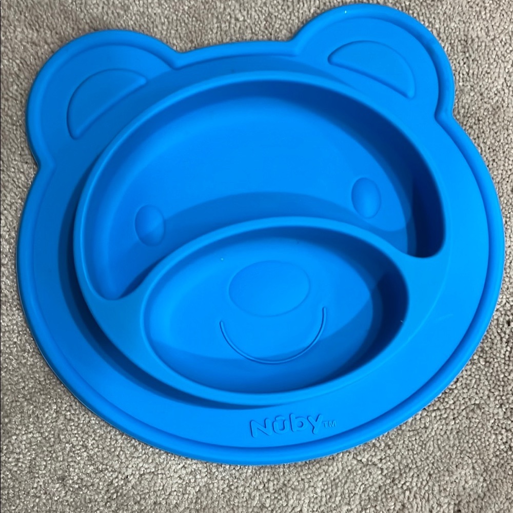 Blue Bear-Shaped Kids Plate